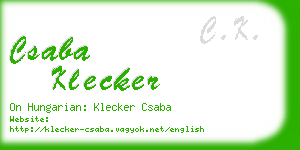 csaba klecker business card